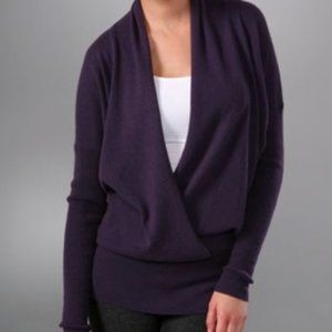 Vince Black Cashmere Sweater Faux Wrap Pullover